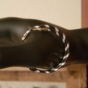 Black and White Hoop Earrings